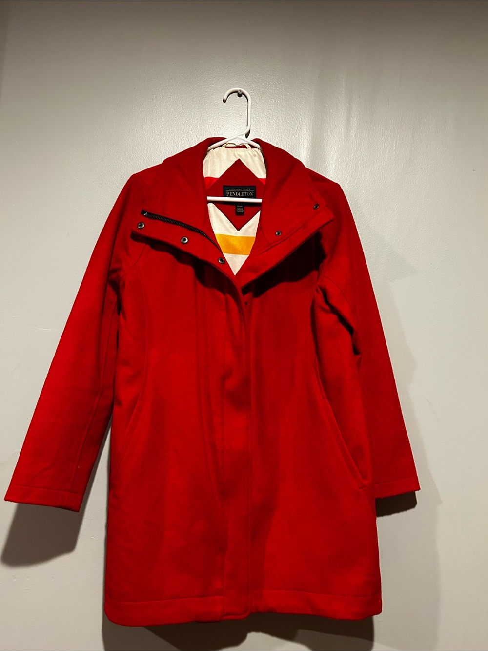 Pendleton Red Hooded Trench Coat